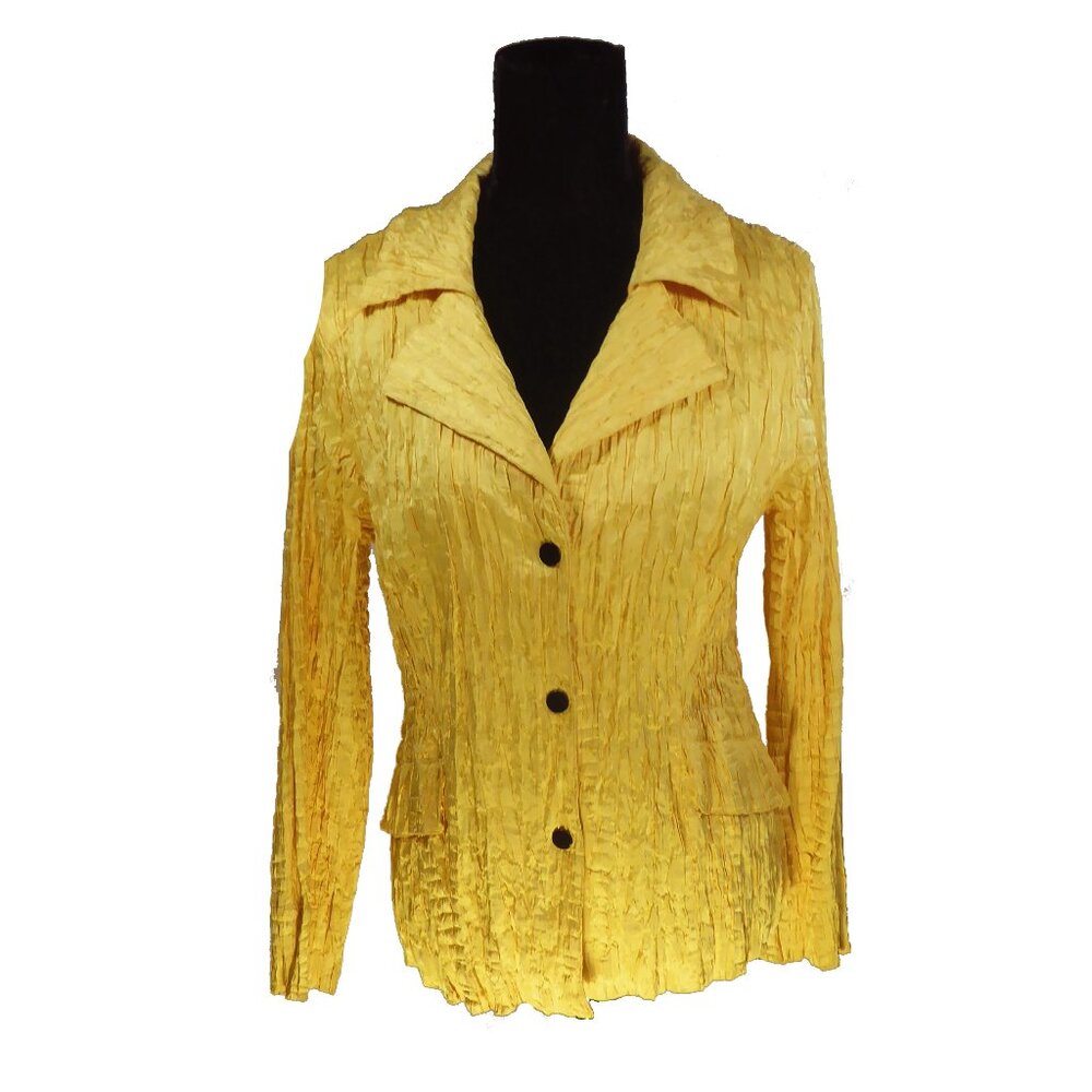 Golden Yellow crinkled jacket by Bellissima Fashions Size Large